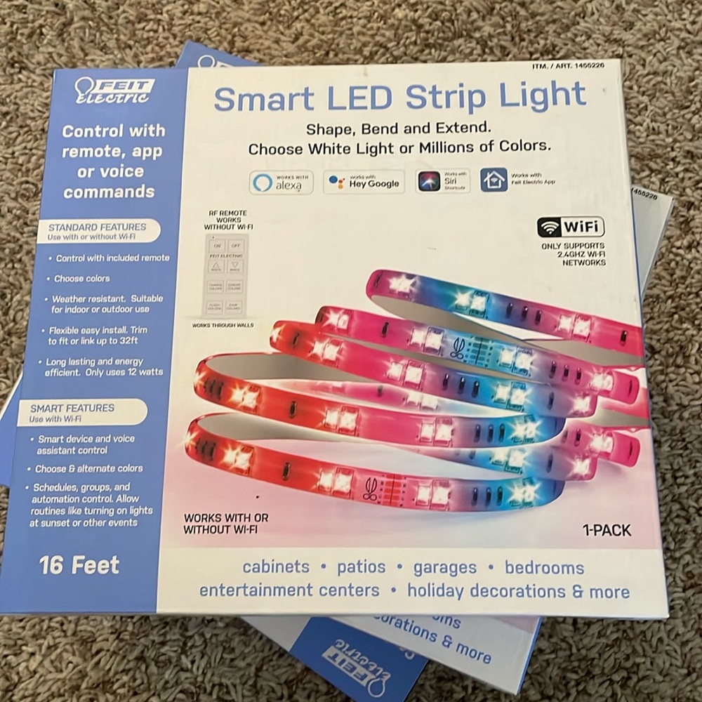 Feit Electric Smart LED Strip Light 16 Feet Indoor/Outdoor WiFi color changing